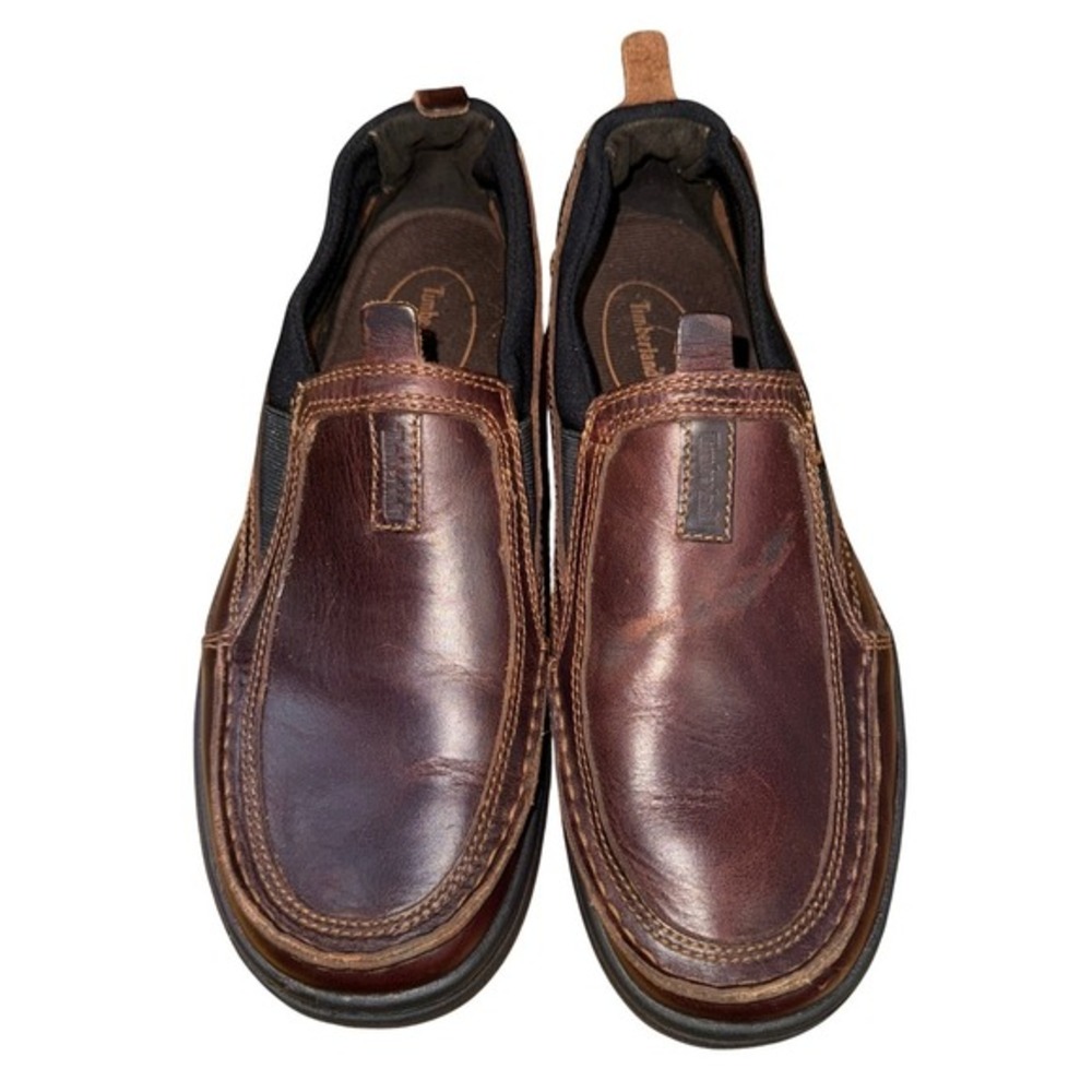 Timberland 74561 Ryan Springs Mens 9M Pre-Owned Brown Slip-On Boat Shoe Loafers